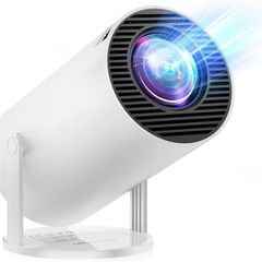 Mini Projector Portable 20000 Lux Projector 4K Supported 180 Rotation & Auto Keystone, Outdoor Compatible with TV Stick/Windows/iOS/Android/HDMI/USB