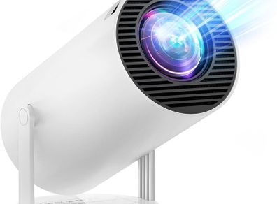 Mini Projector Portable 20000 Lux Projector 4K Supported 180 Rotation & Auto Keystone, Outdoor Compatible with TV Stick/Windows/iOS/Android/HDMI/USB