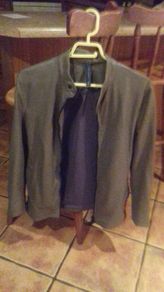 Grey men's leather jacket
