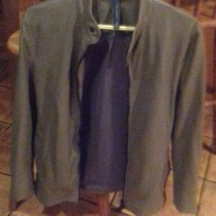 Grey men's leather jacket