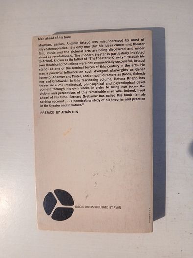 Antonin Artaud - Man of Vision by Bettina L. Knapp
