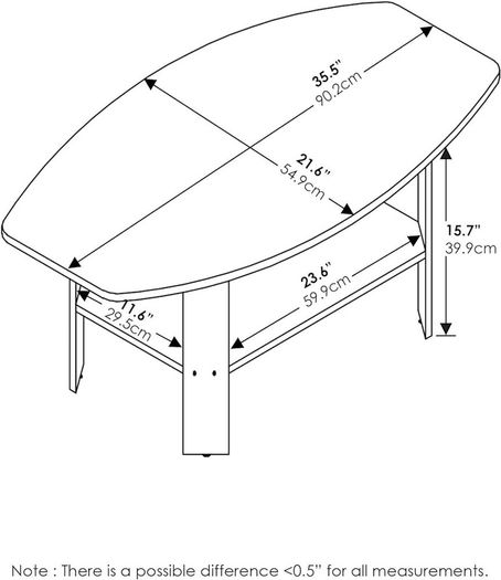 FREE EXPRESS SHIPPING Simple Design Coffee Table, Side Table, French Oak/Black