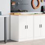 Garage Storage Cabinet White 60x51x85 cm Solid Wood Pine Image 3