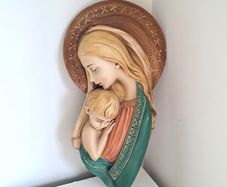 Large Virgin Mary and Baby Jesus Wall Plaque