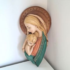 Large Virgin Mary and Baby Jesus Wall Plaque