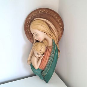 Large Virgin Mary and Baby Jesus Wall Plaque