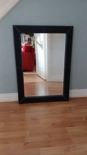 Faux Leather Frame Mirror