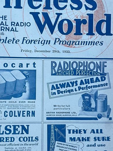 Vintage 1933 Wireless World