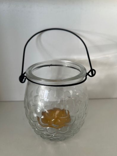 Metal Handle Candle Snuffer. Silver Finish. Moveable Head. With Hanging Tea Light. In Excellent Condition.