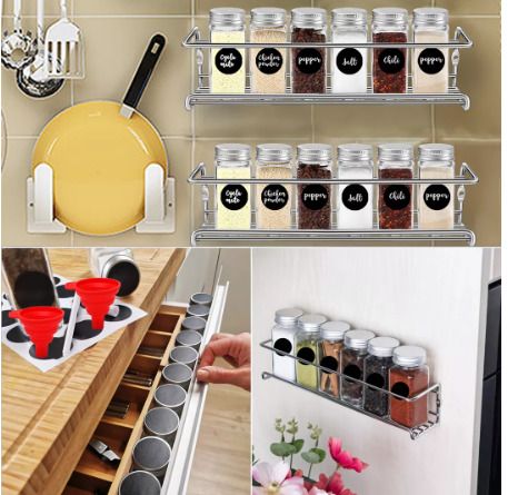 25pcs Spice jars organizer Kitchen spice rack seasoning pots set salt and pepper spice tools bottle