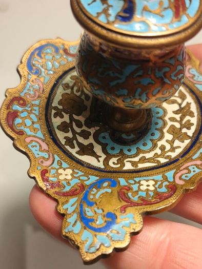 19th Century Napoleon 111 Bronze Cloisonne Ink Well