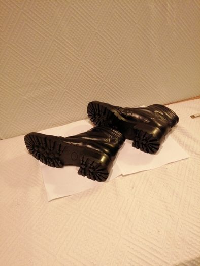 Roby & Pier Black Leather Chunky Boots Size 39/6