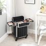 _Professional Makeup Case, Cosmetic Case, Mobile, 4 Wheels, 4 Tray, Telescopic Handle, Travel, Travel, Black Image 2