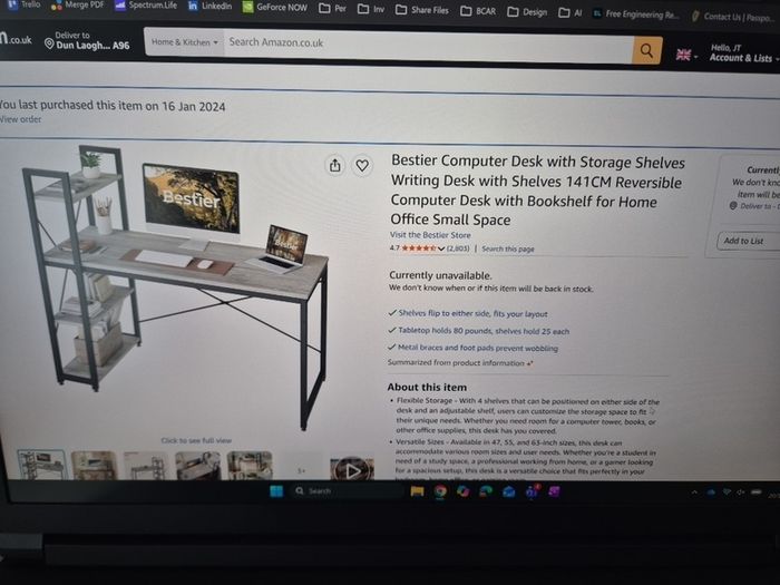 Office Table 140L x 64D x 120H centimetres