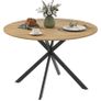 Dining Table for 4, 120 cm Industrial Kitchen Table with Wood Effect Tabletop and Steel Legs, Oak Image 5
