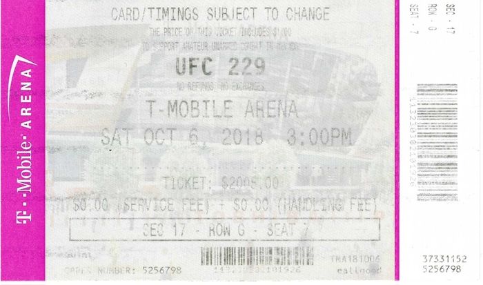 UFC 229 Full Ticket - Khabib Nurmagomedov vs Conor McGregor 2018 - MMA - 0008