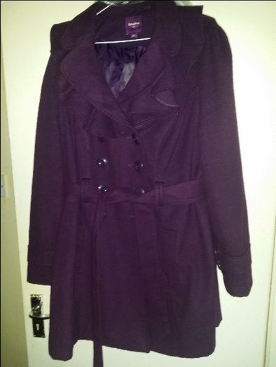 Purple coat by New Look size UK20 EUR48