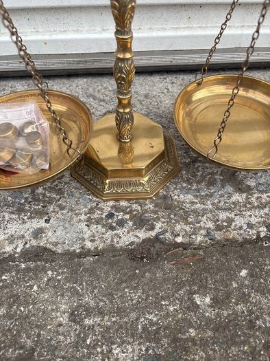 Ornate brass scales