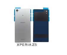 For Sony Xperia Z5 - Battery Back Cover Rear Glass Panel Silver WITH ADHESIVE - FHT12SXBK
