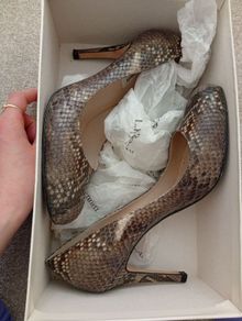 L.K Bennett high heels snake brown