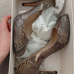 L.K Bennett high heels snake brown