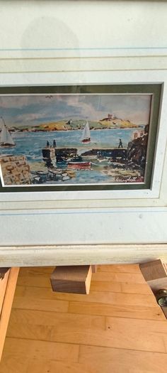 Culiemure Harbour, Dalbey Reproduction from watercolour by Derek Campbell.