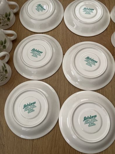Vintage Arklow Pottery Honey Stone 6 Cups& Saucers