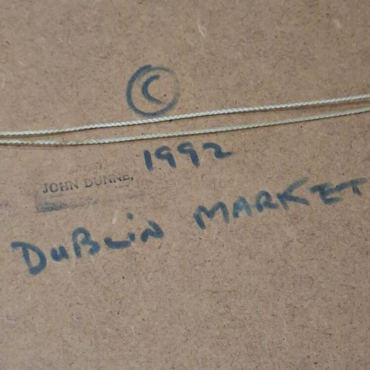 Original John Dunne Irish Painting Dublin Market