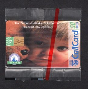 1996 Ireland 50 unit 125 years of the National Children's Hospital on Harcourt St. Dublin  (Gemplus GEM1) Call Card Mint in packaging