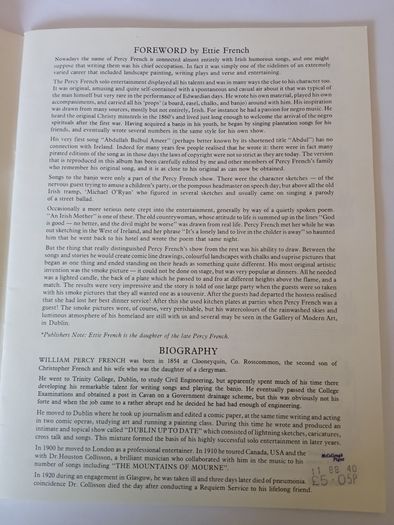 The Best of Percy French Published by EMI Music Publishing. Foreword by Ettie French (HQ760)