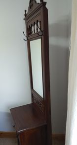 Antique Coat and Hat Stand With Mirror