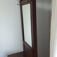 Antique Coat and Hat Stand With Mirror