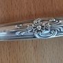 Harrison Fisher Electroplated Silver Shell Shaped Sugar Sifting Spoon with Sterling Silver handle Queens pattern Image 4