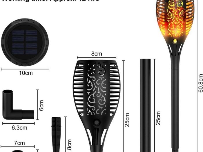 Solar Lights Outdoor Garden, 4 Pack 33LED Waterproof Solar Flickering Dancing Flame Pathway Lights, Dusk to Dawn Auto On and Off for Garden Patio Deck Yard Driveway Pathway (FREE POSTAGE)