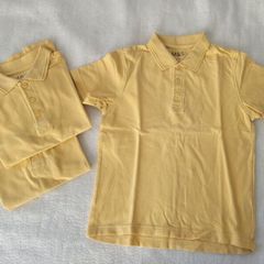 3x M&S Yellow Polo Shirts, aize: 6-7 Years