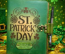 St. Patricks Day Genuine Leather Diary