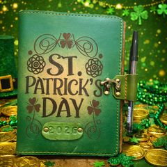 St. Patricks Day Genuine Leather Diary
