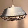 Super cool Industrial-style caged distressed blue ceiling light Image 3