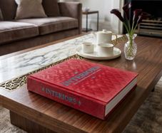 Large (447 pages) Hardcover Book Interiors: The Greatest Rooms of the Century (Merlot Red Velvet cover edition)