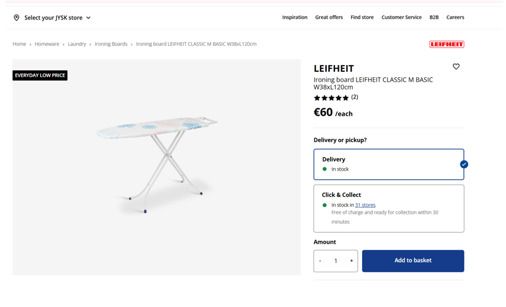 Ironing Board  White Cover