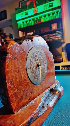 Old Irish bog oak mantle clock