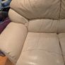 Cream Leather 2 Seater Couch Image 3