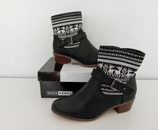 VICES-VERSO Fairisle Print Ankle Boots (BNIB)