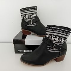 VICES-VERSO Fairisle Print Ankle Boots (BNIB)