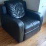 Leather couch and single recliner -FREE Image 2