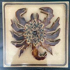 Vintage studio pottery zodiac scorpio Cuchulain ceramics