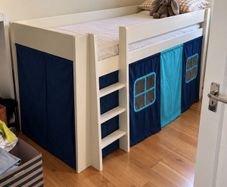 Single bed or midsleeper with curtains for playhouse