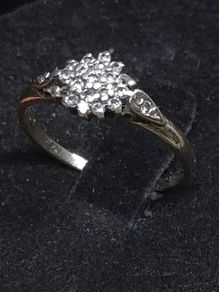 Vintage 9ct Gold Diamond Cluster Ring Fully Hallmarked London Size 50