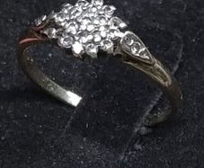 Vintage 9ct Gold Diamond Cluster Ring Fully Hallmarked London Size 50