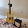 Blonde Telecaster Electric Guitar and 10W Amp Image 2